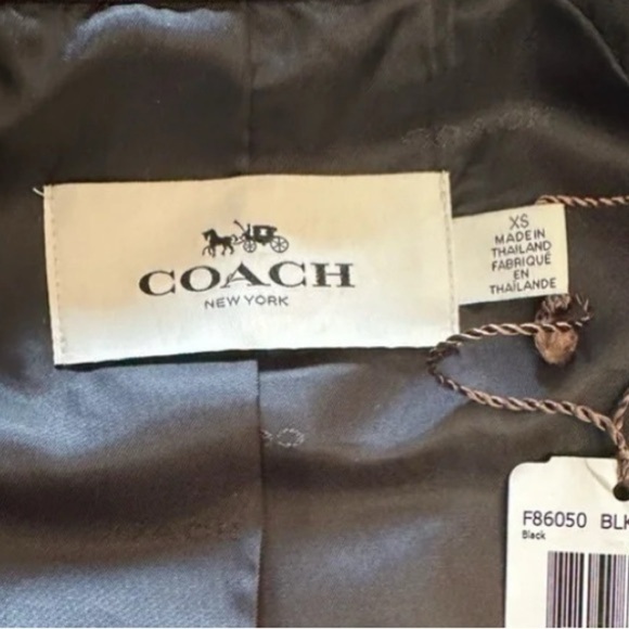COACH ~ Women’s black double breast button up classic utility jacket size XS - Picture 7 of 10